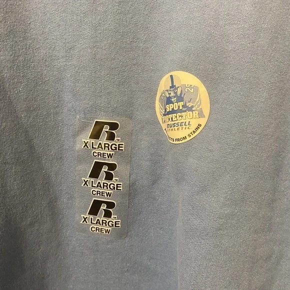 Russell Athletic Sweatshirt Crewneck Sz Youth XL Light Blue NWT Spot protection - Picture 6 of 6